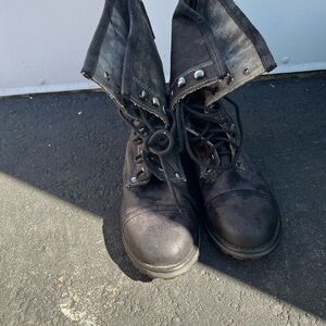 Roxy Black Lace-Up Boots